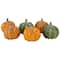 3" Orange & Green Boxed Pumpkin Décor Set